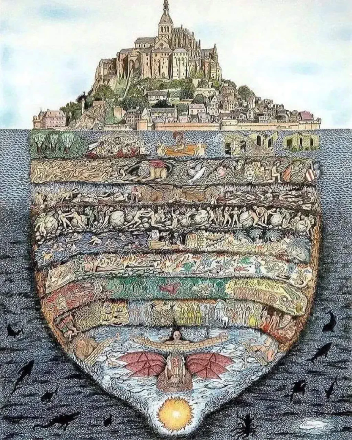 Dante’s Hell under Mont Saint Michel
